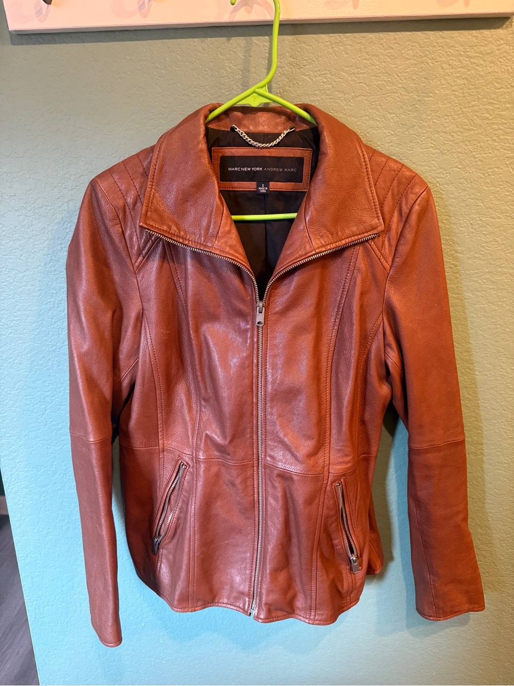 Marc New York Women's Leather Zip Jacket - Cognac